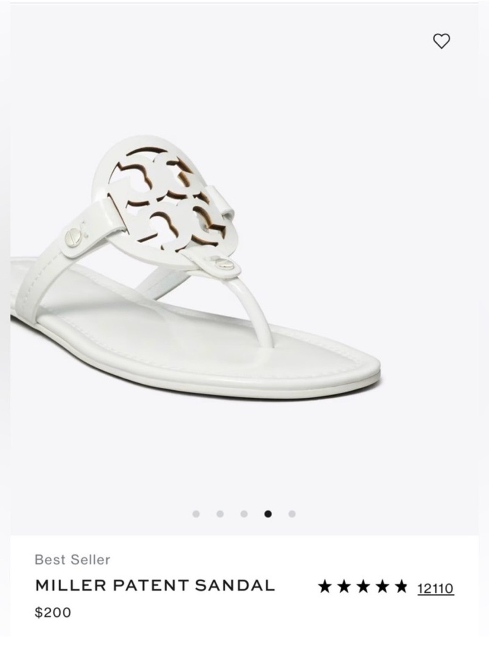 Tory Burch Bright White Patent Leather Miller Sandals - Picture 9 of 10